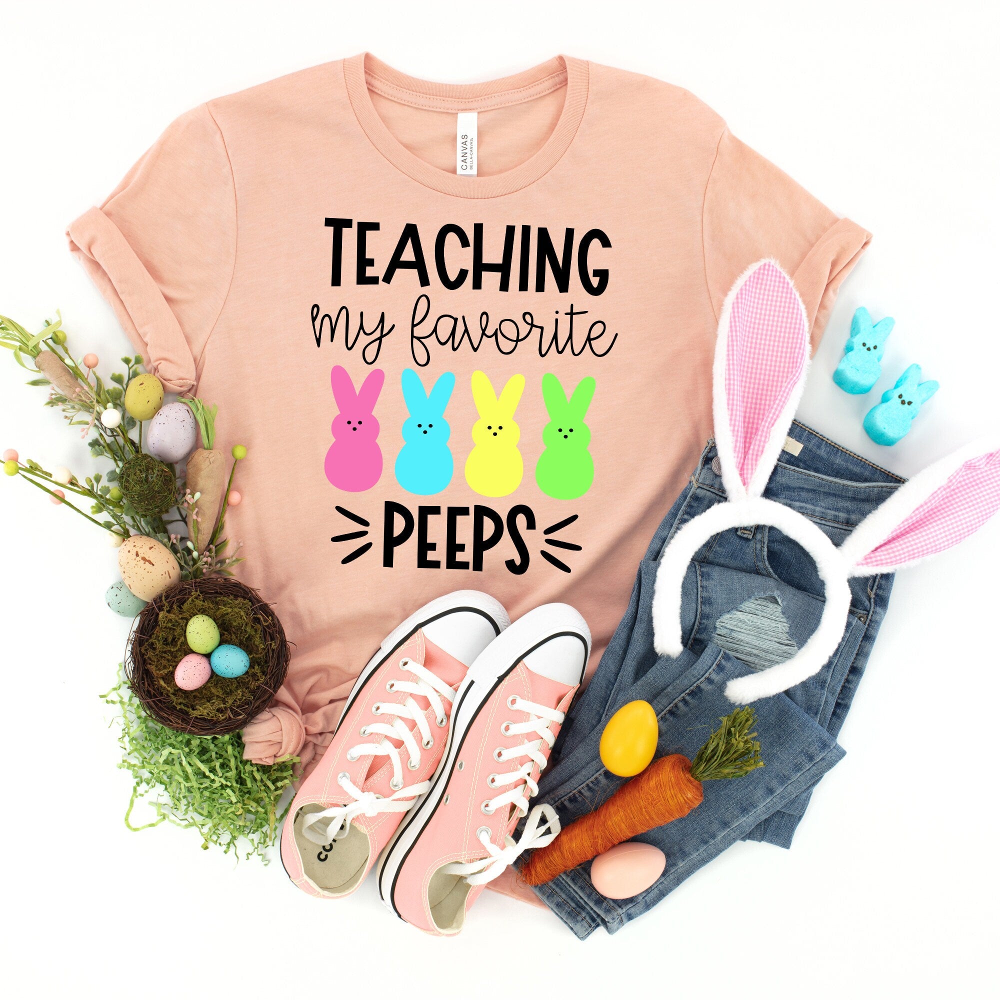 Teaching My Favorite Peeps T-shirt | Short-Sleeve Unisex T-Shirt | Everyday Shirt For Her | Graphic Women Tees | Summer Outfit Shirt