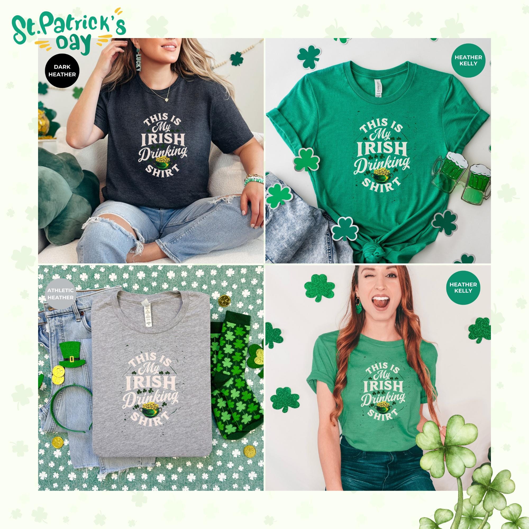 Irish shirt for St. Patrick's Day T-Shirt for Women | Irish Shirt | Lucky Clover Tee | Green Shirt | Festival Apparel | Celebration Top