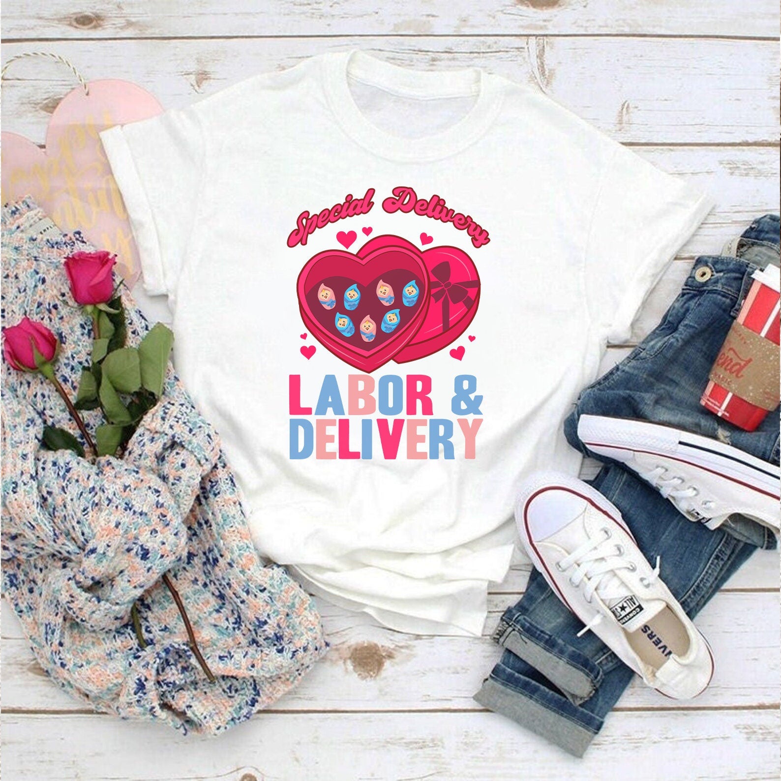 Nurse Valentine Shirt|  Labor and Delivery Nurse Valentines Shirt - Supper Soft Valentine Shirt for the Nurse in your life!