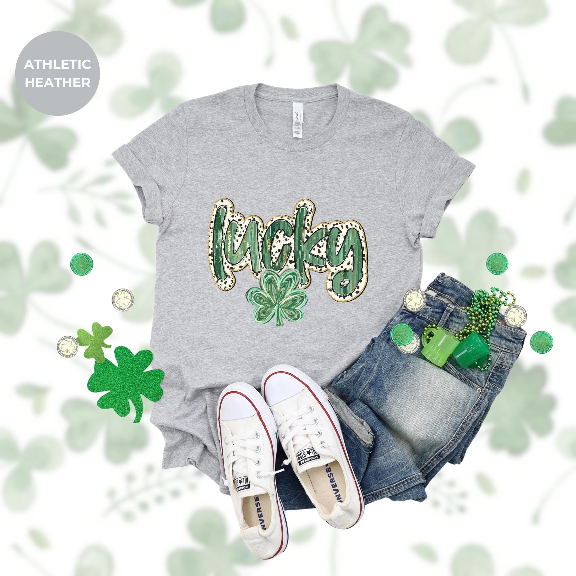 Lucky Tshirt design - Irish Graphic Tee - St Patrick Day Shirt - Shamrock Shirt - Funny St Patricks Day Shirt - Green Shirt for Women